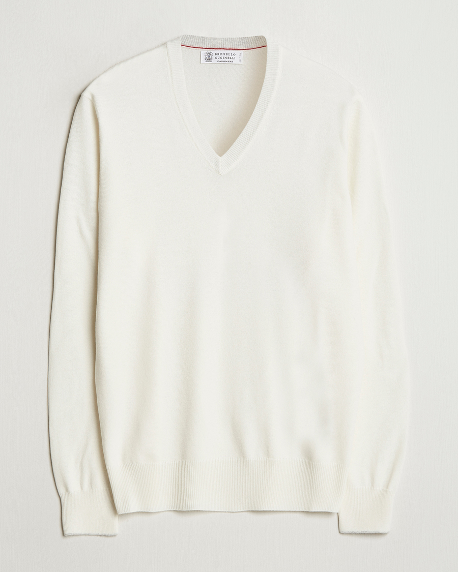 Herre | Trøjer | Brunello Cucinelli | 2 Ply Cashmere V-Neck Panama
