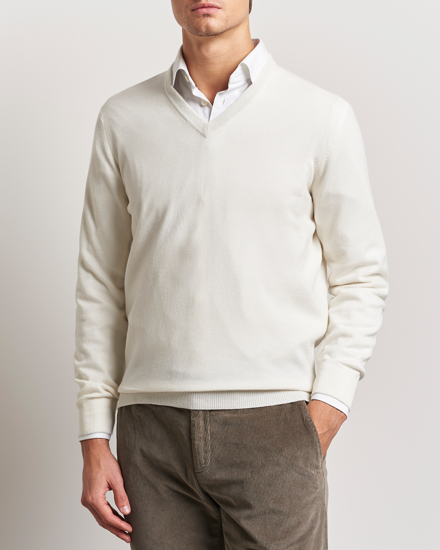 Herre | Trøjer | Brunello Cucinelli | 2 Ply Cashmere V-Neck Panama