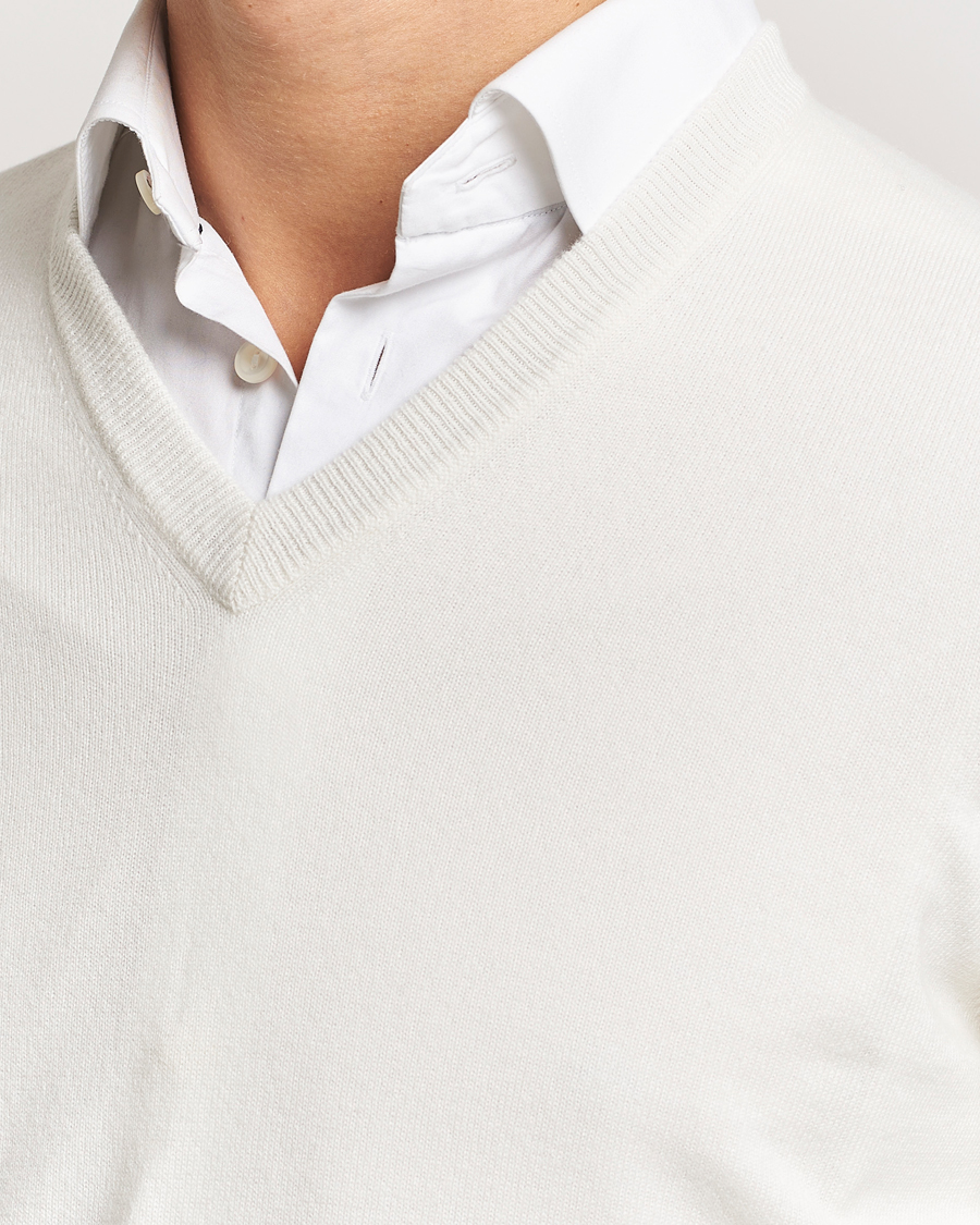 Herre | Trøjer | Brunello Cucinelli | 2 Ply Cashmere V-Neck Panama