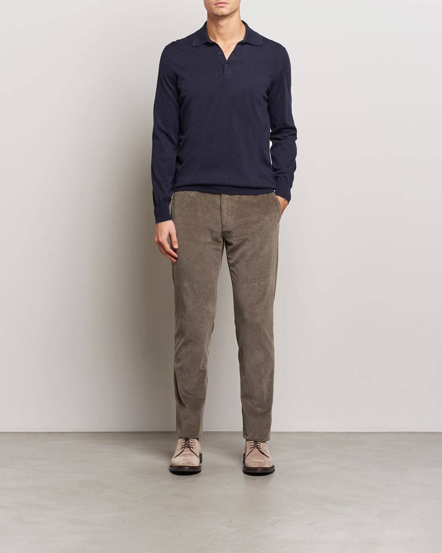 Herre | Trøjer | Brunello Cucinelli | Long Sleeve Polo Navy