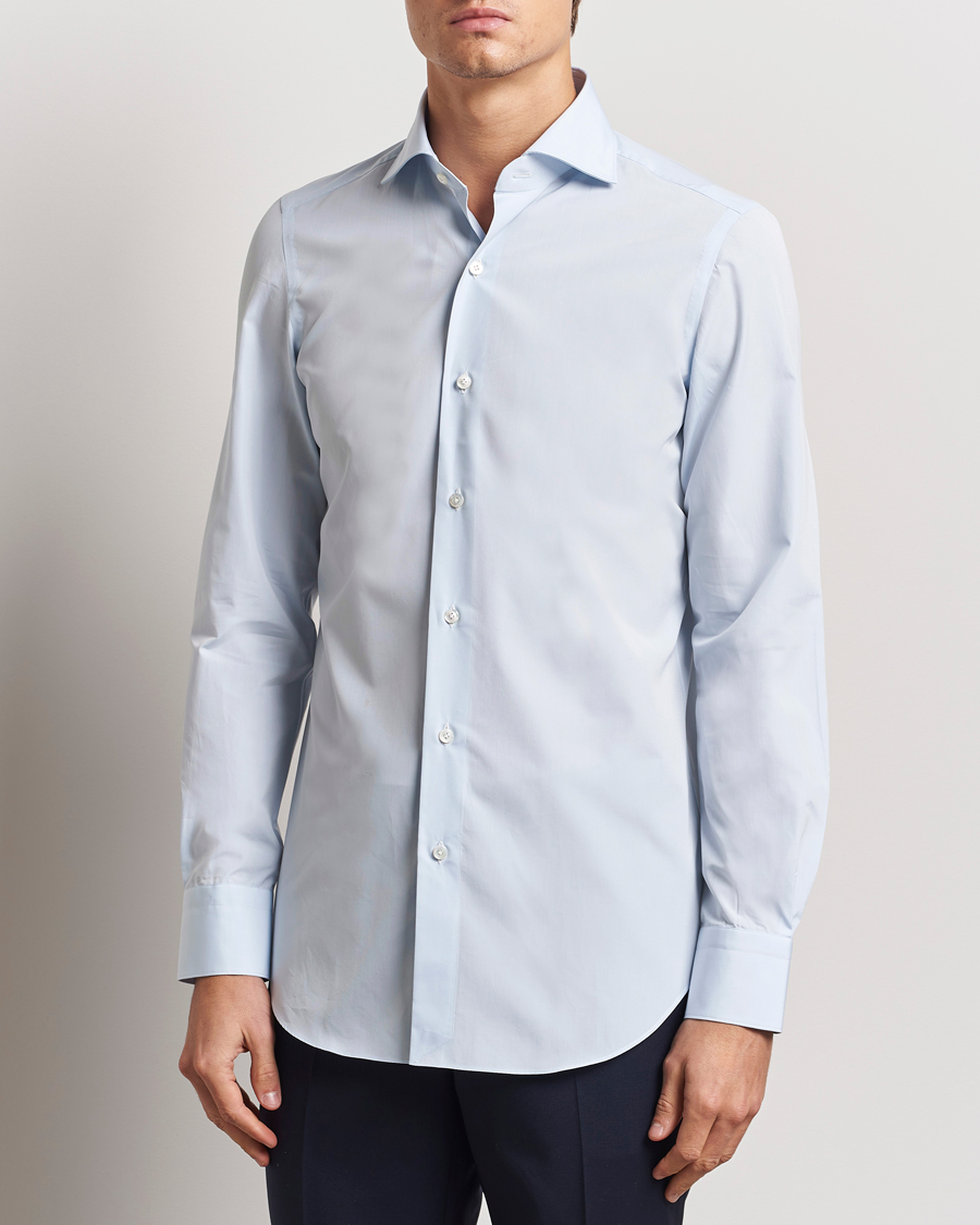 Herre | Skjorter | Finamore Napoli | Milano Slim Fit Classic Shirt Light Blue