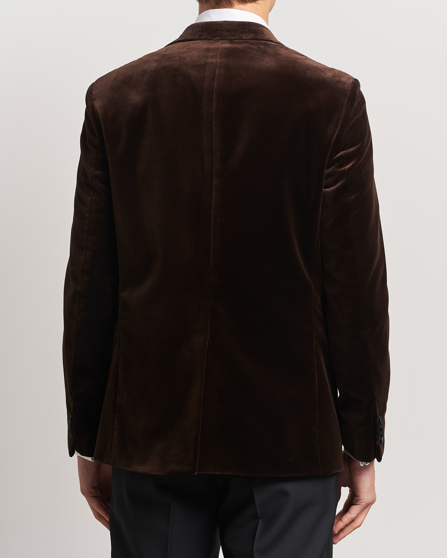 Herre | Blazere & jakker | Oscar Jacobson | Frampton Velvet Tuxedo Blazer Brown