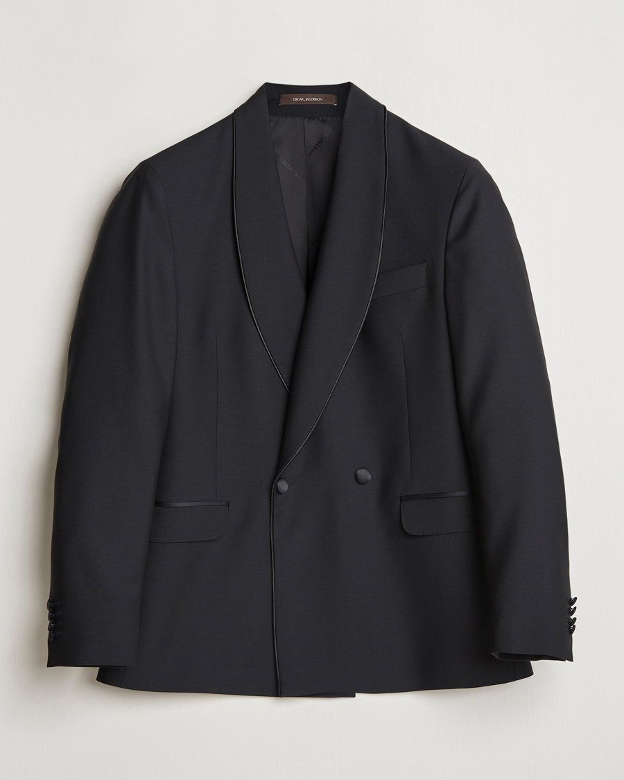 Herre | Blazere & jakker | Oscar Jacobson | Fattore Double Breasted Tuxedo Blazer Black