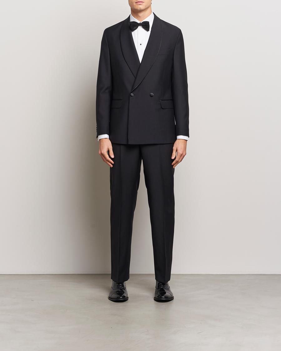 Herre | Blazere & jakker | Oscar Jacobson | Fattore Double Breasted Tuxedo Blazer Black