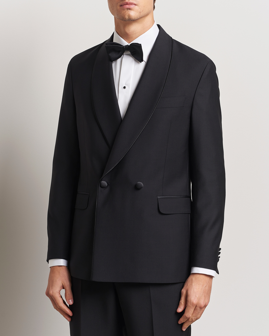 Herre | Blazere & jakker | Oscar Jacobson | Fattore Double Breasted Tuxedo Blazer Black