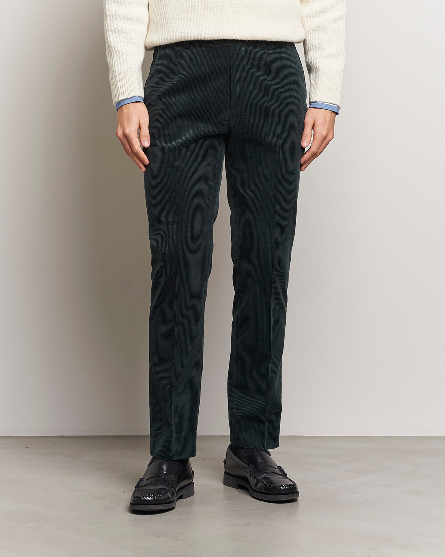 Herre | Bukser | Gant | Slim Corduroy Suit Trousers Tartan Green