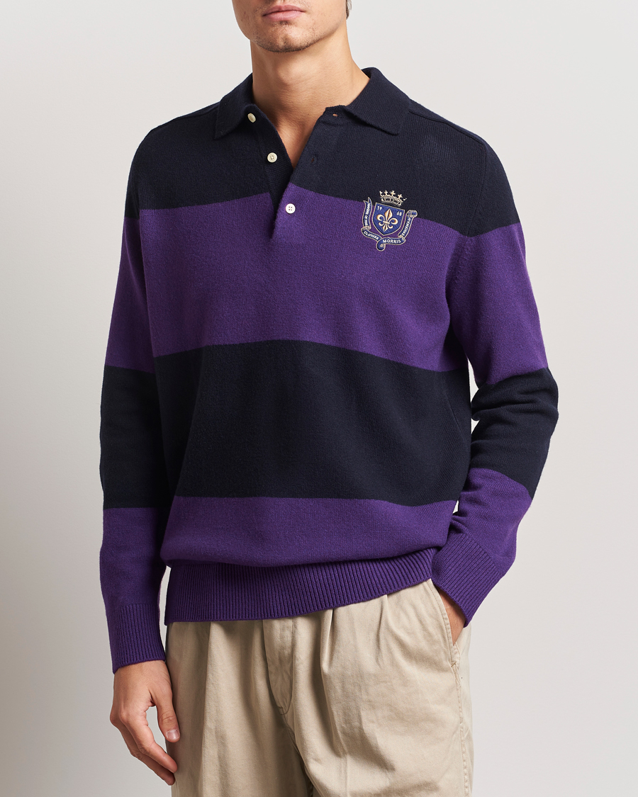 Herre | Trøjer | Morris | Frank Knitted Rugger Purple