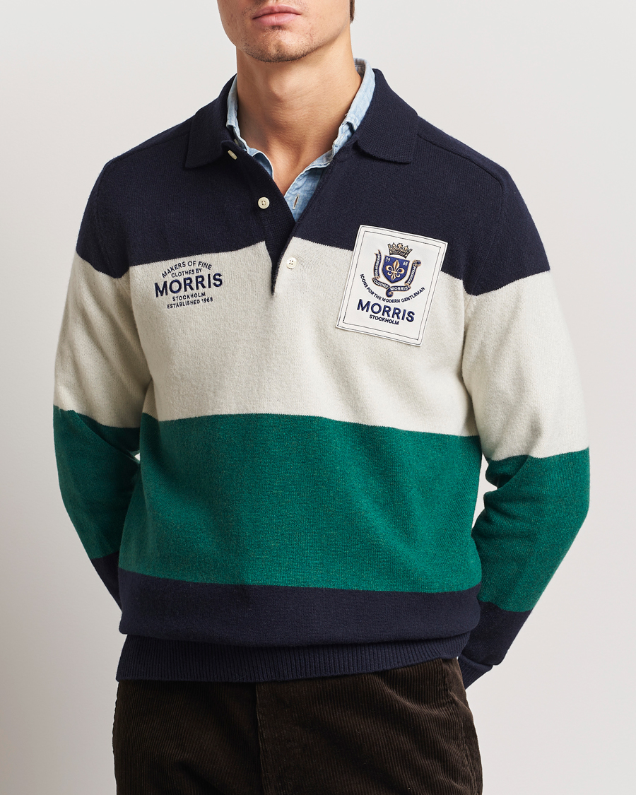 Herre | Trøjer | Morris | Frank Knitted Rugger Old Blue