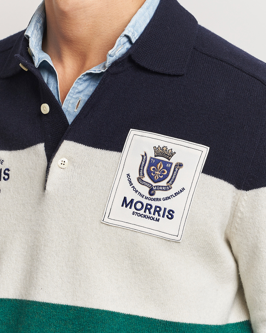 Herre | Trøjer | Morris | Frank Knitted Rugger Old Blue