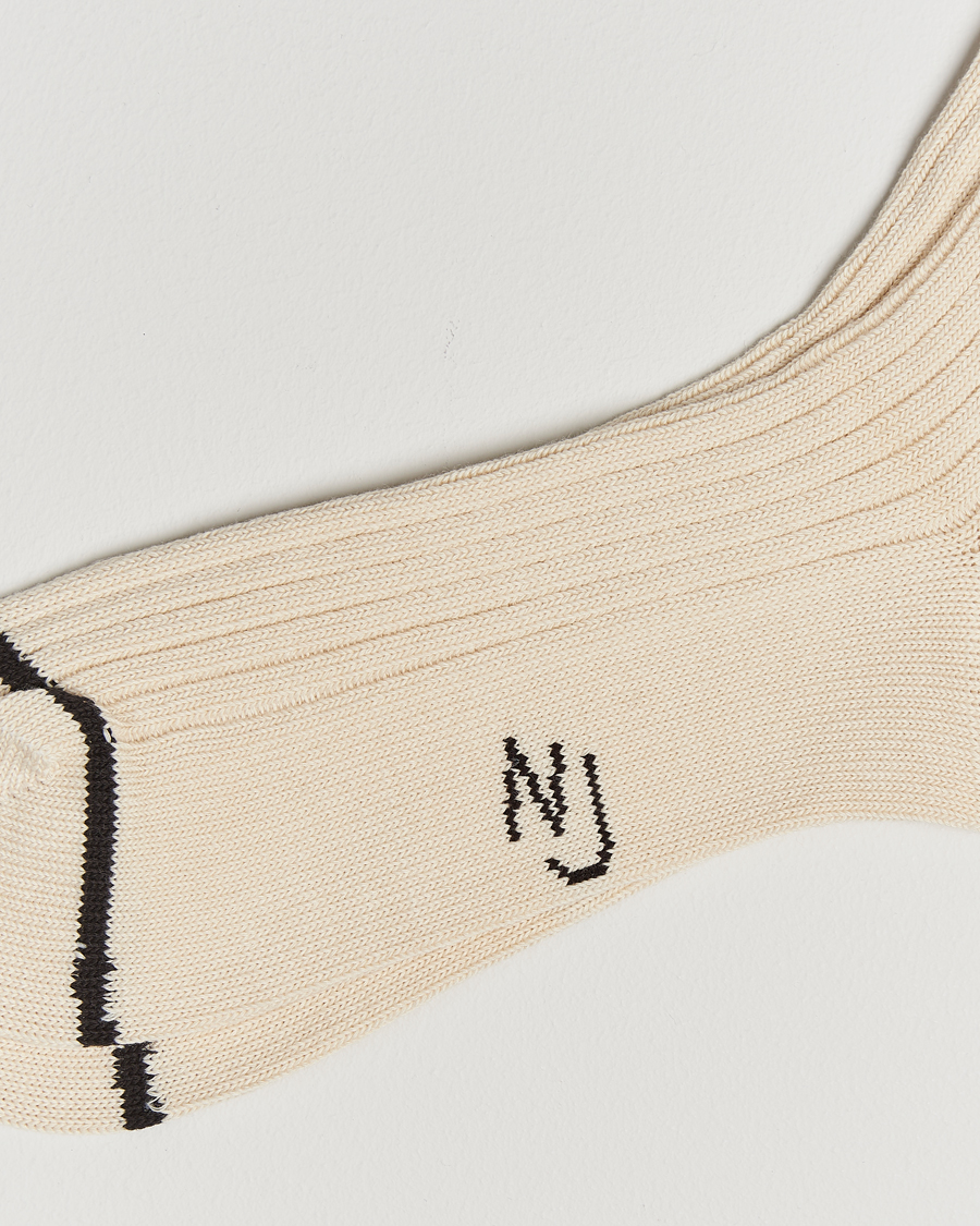 Herre | Undertøj | Nudie Jeans | Retro Tennis Socks Off White/Black