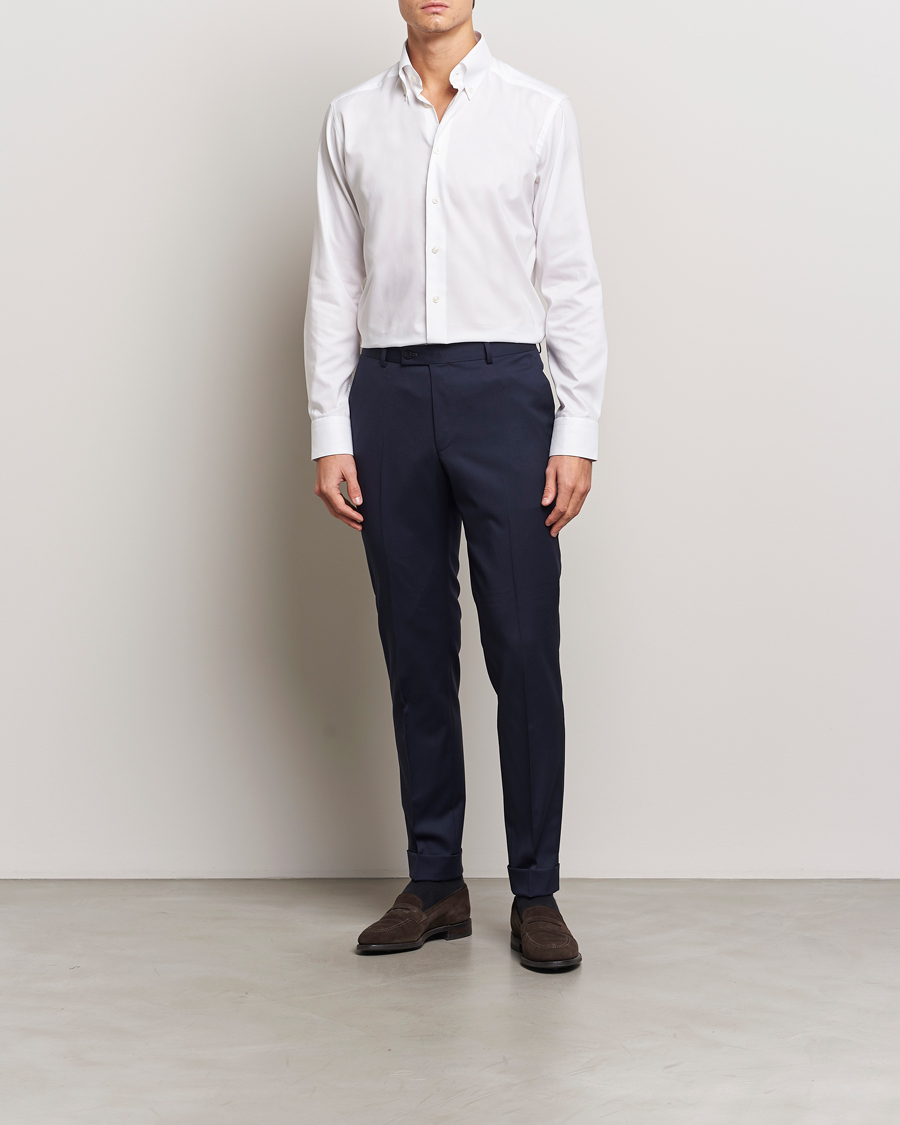 Herre | Skjorter | Eton | Slim Fit Wrinkle Free Oxford Shirt White