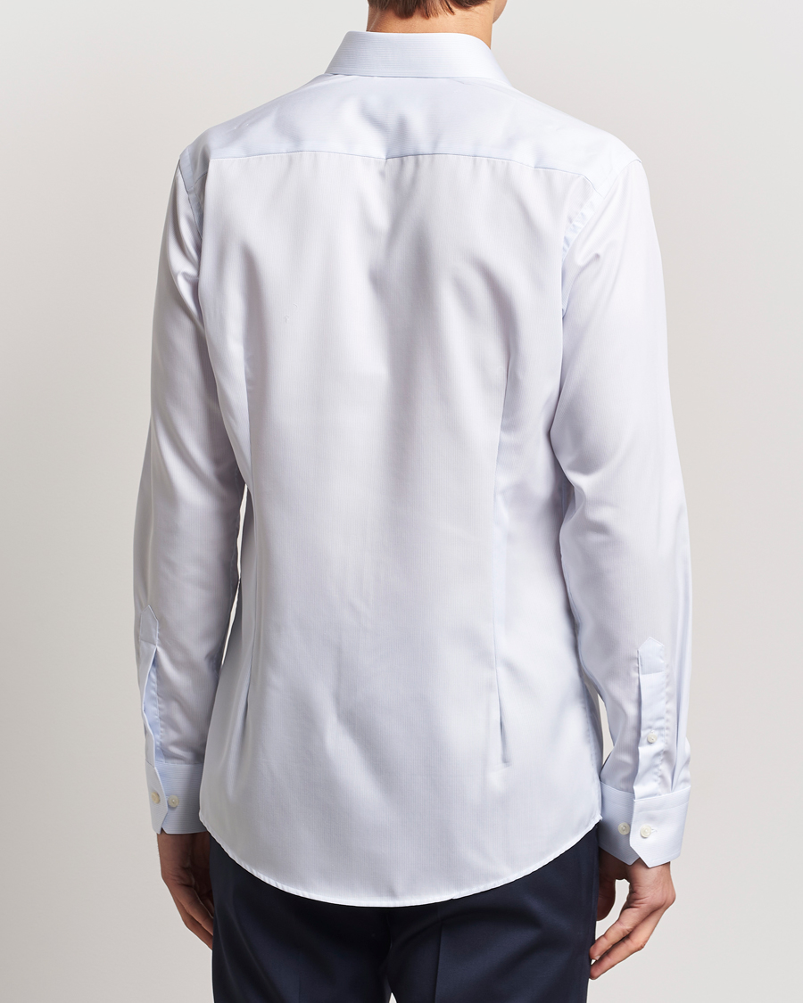 Herre | Skjorter | Eton | Slim Fit Twill Hairline Stripe Shirt Blue/White