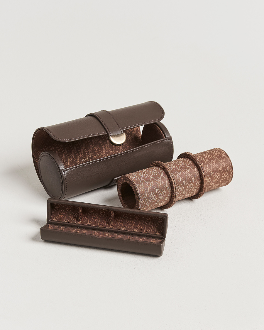 Herre | Ure- & smykkeæsker | WOLF | Triple Watch Roll Earth Coffee