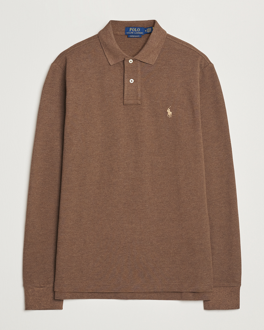Herre | Trøjer | Polo Ralph Lauren | Custom Slim Fit Long Sleeve Polo Cedar Heather