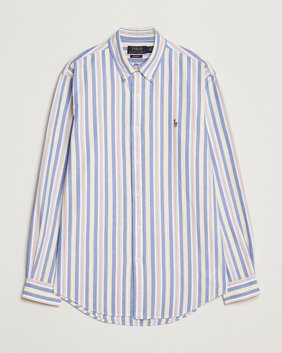 Herre | Skjorter | Polo Ralph Lauren | Custom Fit Striped Oxford Shirt Blue/White