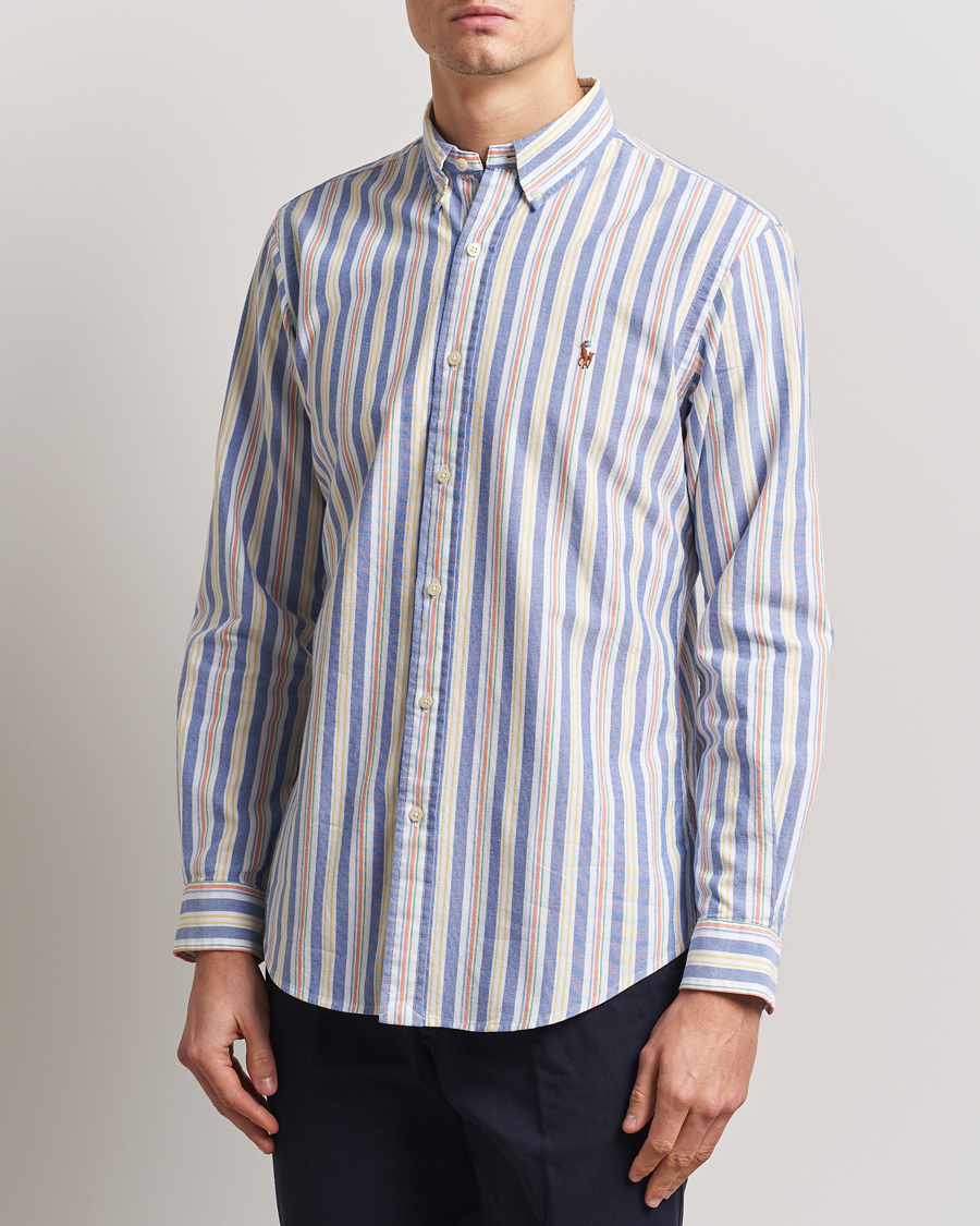 Herre | Skjorter | Polo Ralph Lauren | Custom Fit Striped Oxford Shirt Blue/White
