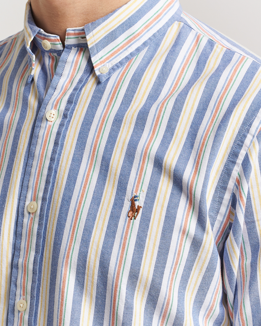 Herre | Skjorter | Polo Ralph Lauren | Custom Fit Striped Oxford Shirt Blue/White
