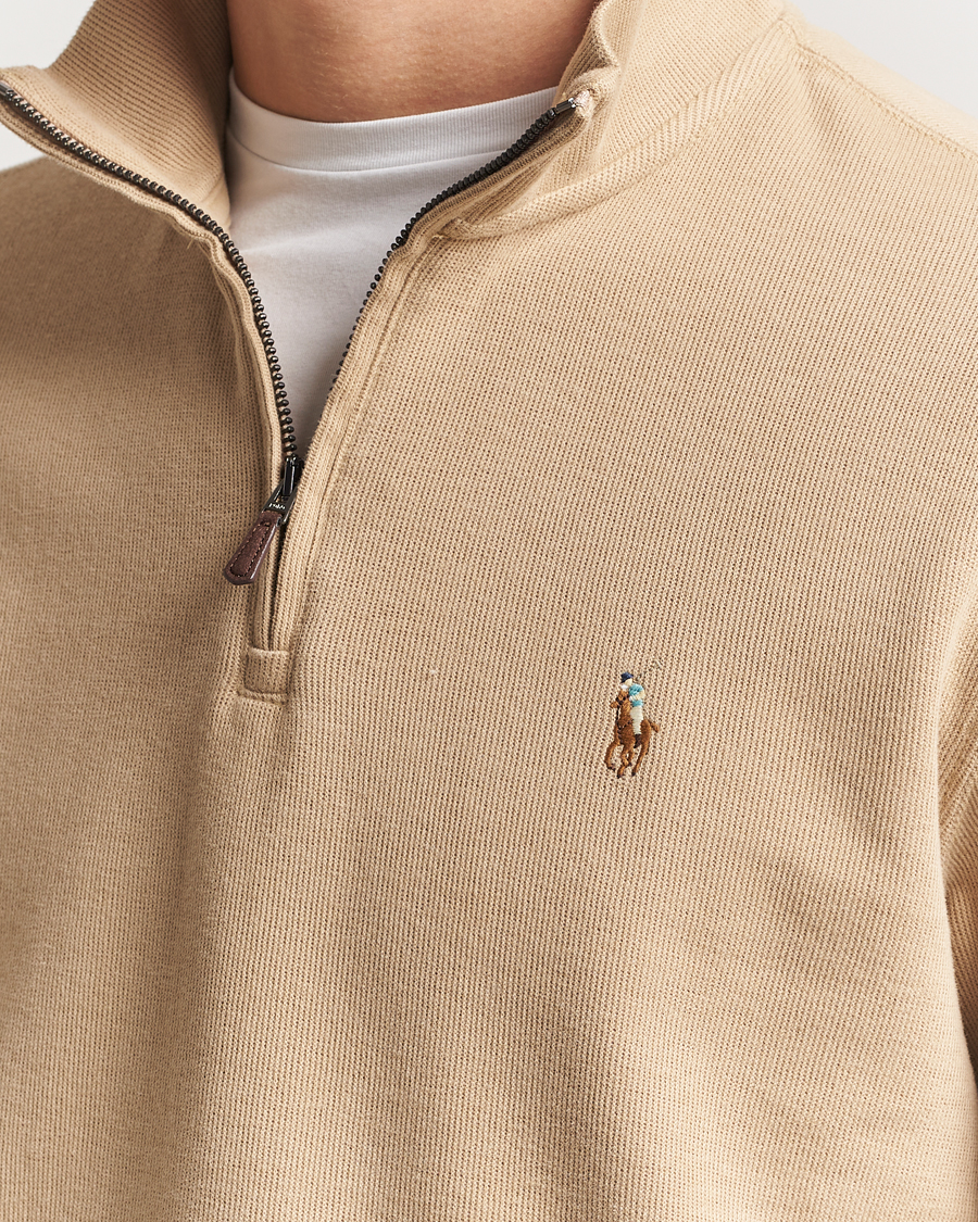 Herre | Trøjer | Polo Ralph Lauren | Double Knit Jaquard Half Zip Sweater Coastal Beige