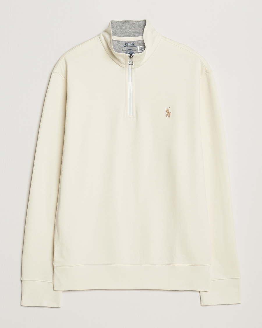 Herre | Trøjer | Polo Ralph Lauren | Double Knit Half-Zip Sweater Parchment Cream