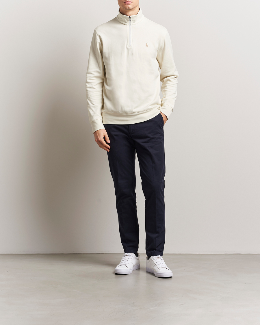 Herre | Trøjer | Polo Ralph Lauren | Double Knit Half-Zip Sweater Parchment Cream