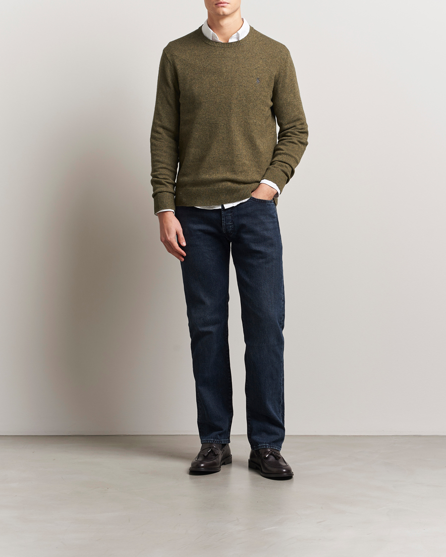 Herre | Trøjer | Polo Ralph Lauren | Cotton/Wool Pullover Cargo Olive Heahter