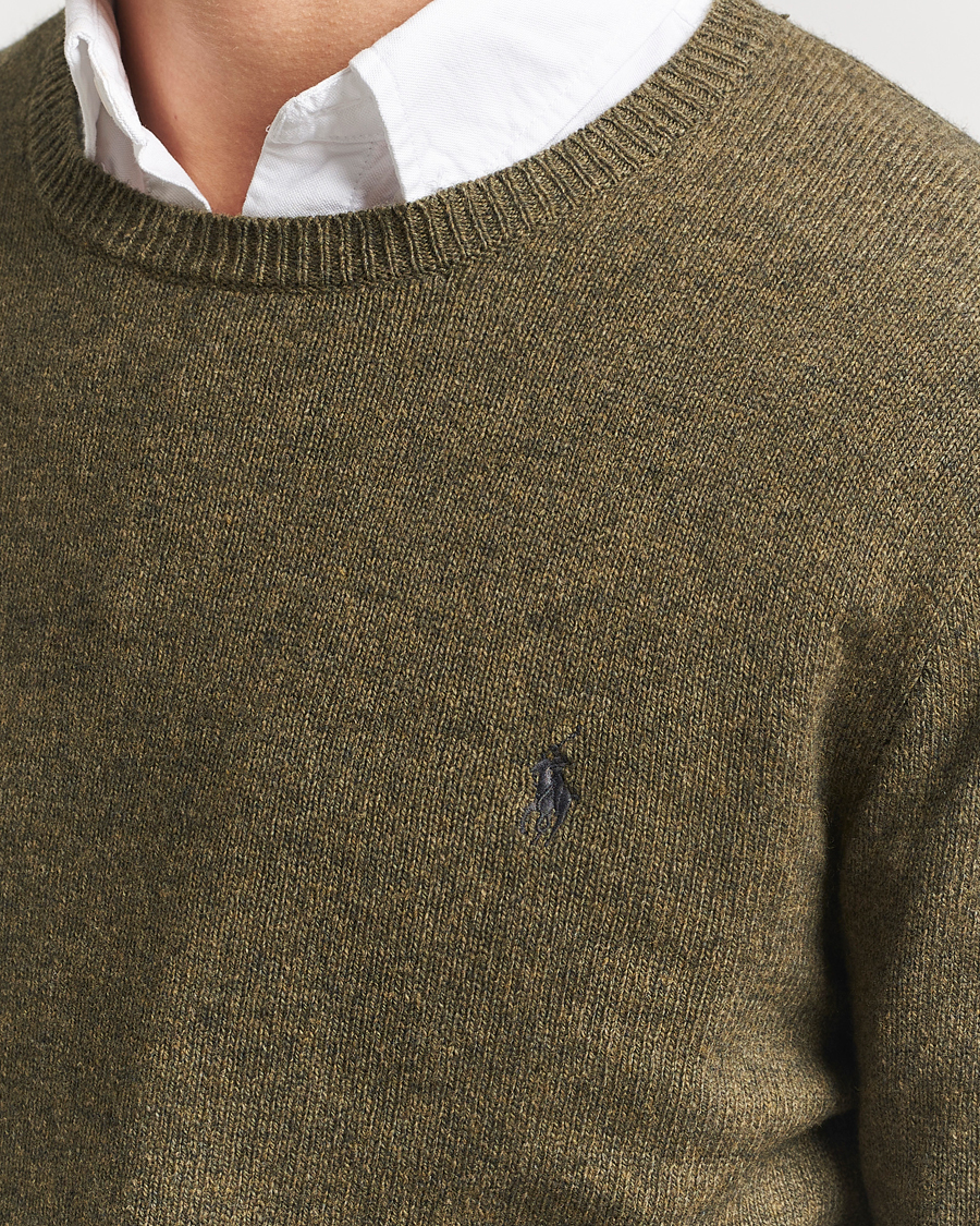 Herre | Trøjer | Polo Ralph Lauren | Cotton/Wool Pullover Cargo Olive Heahter