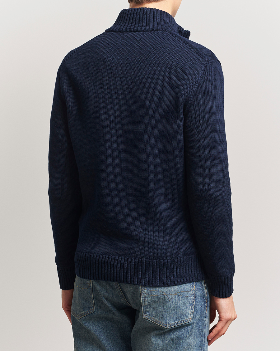 Herre | Trøjer | Polo Ralph Lauren | Cotton Pullover Half Zip Hunter Navy