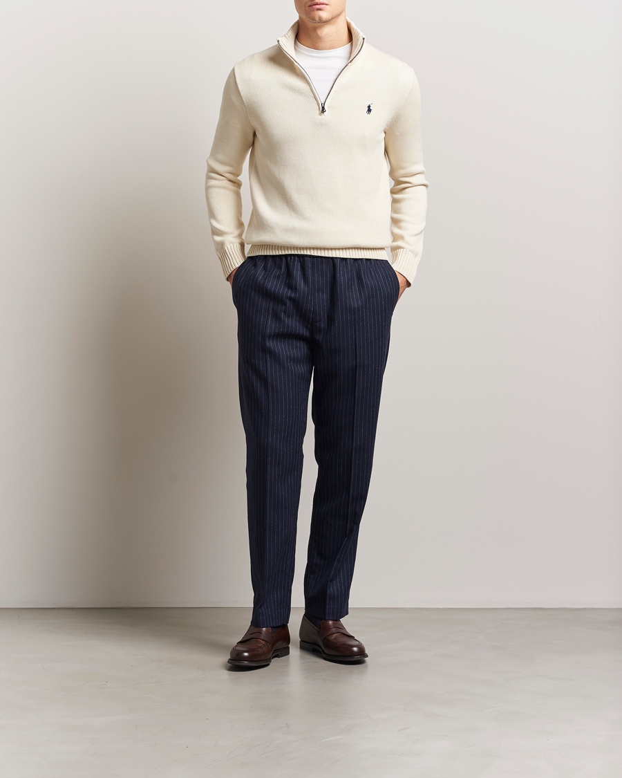 Herre | Trøjer | Polo Ralph Lauren | Cotton Pullover Half Zip Andover Cream