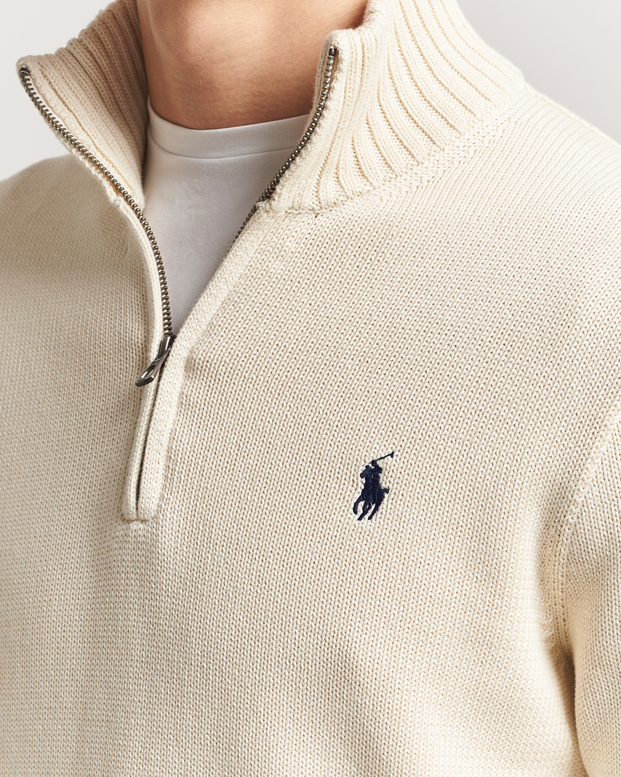Herre | Trøjer | Polo Ralph Lauren | Cotton Pullover Half Zip Andover Cream
