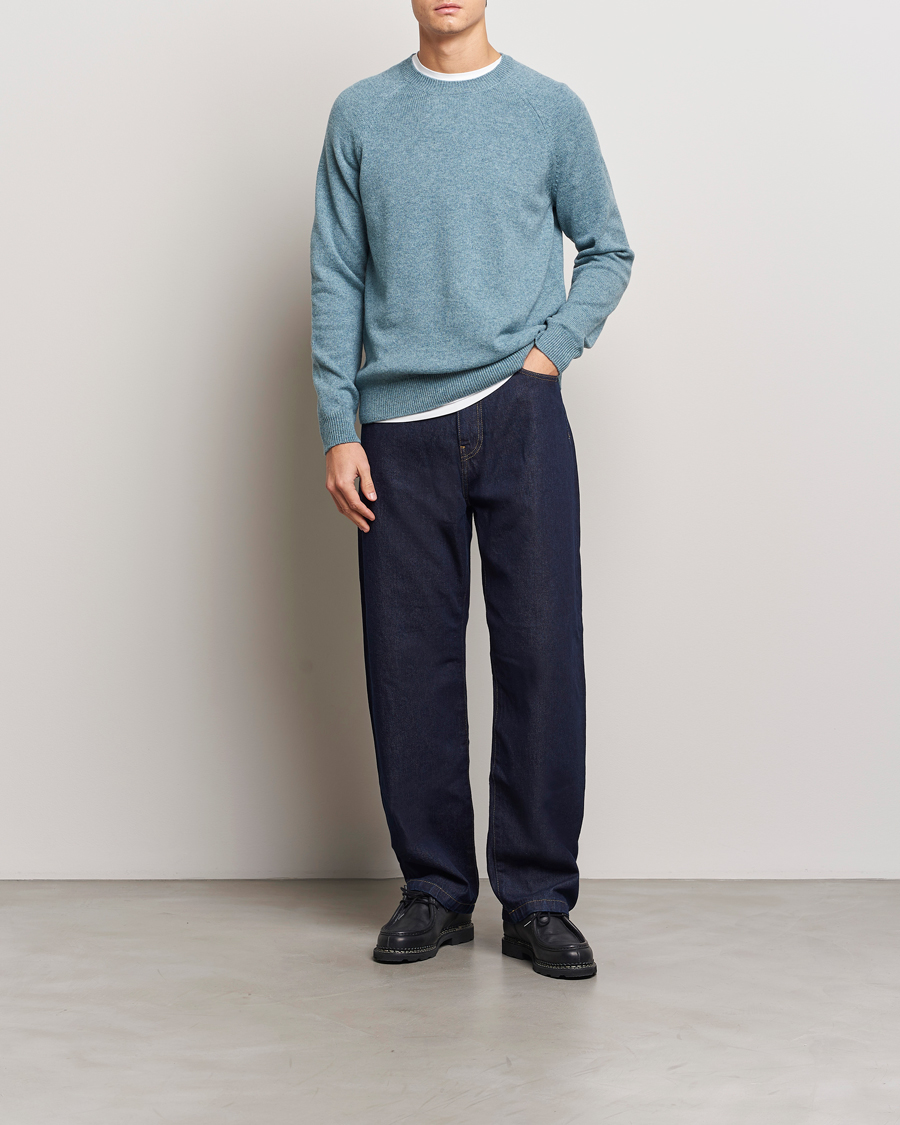 Herre | Trøjer | A.P.C. | Pierre Lambswool Sweater Blue Melange
