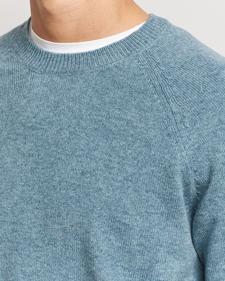 Herre | Trøjer | A.P.C. | Pierre Lambswool Sweater Blue Melange
