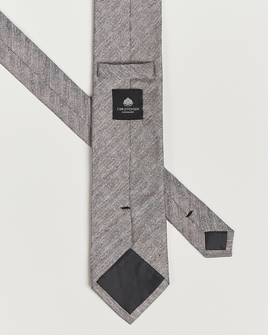 Herre | Slips | Amanda Christensen | Box Set Printed Silk 8cm Tie With Pocket Square Brown