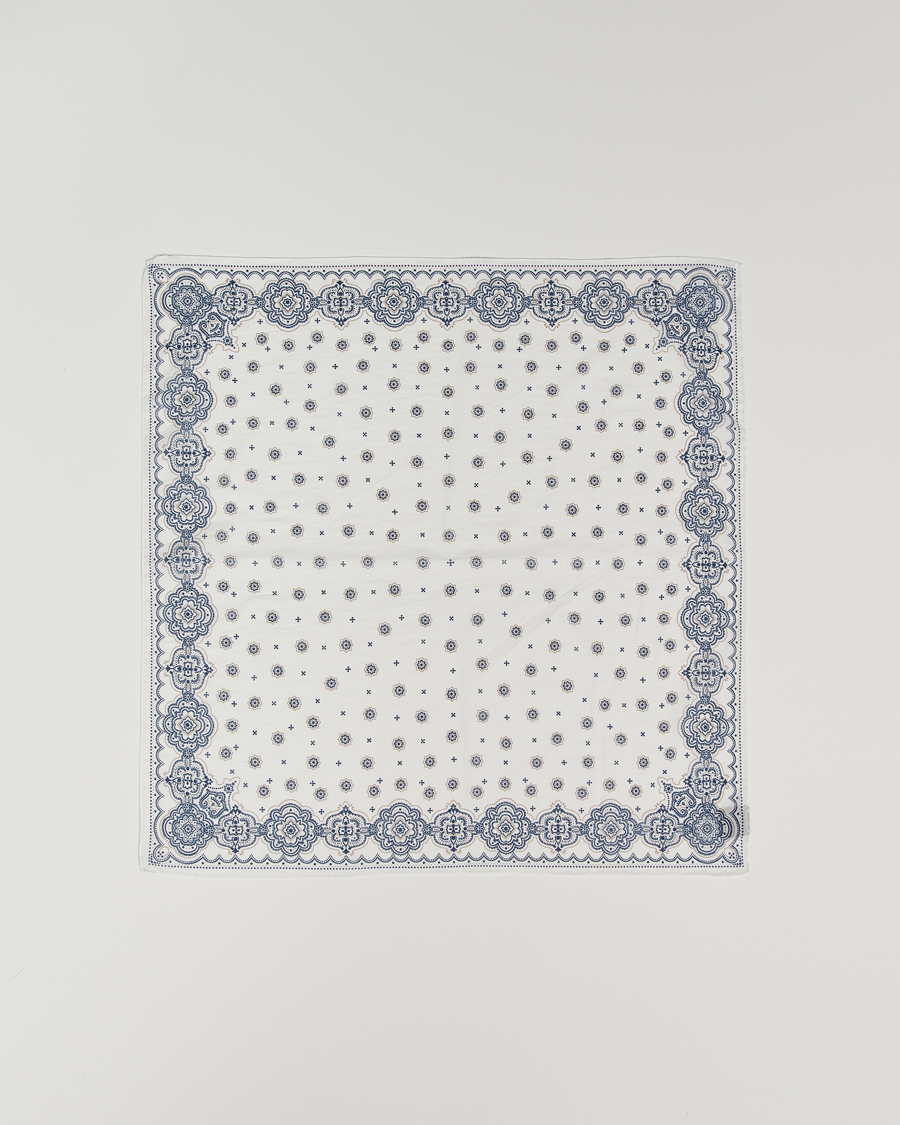 Herre | Tørklæde | Amanda Christensen | Cotton Voilé Printed Medallion Bandana Cream