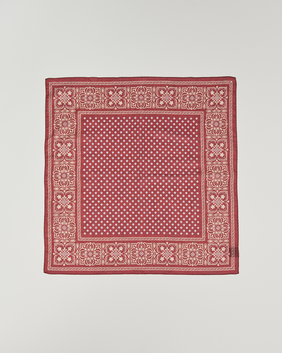 Herre | Tørklæde | Amanda Christensen | Cotton Voilé Printed Flower Bandana Bordeaux