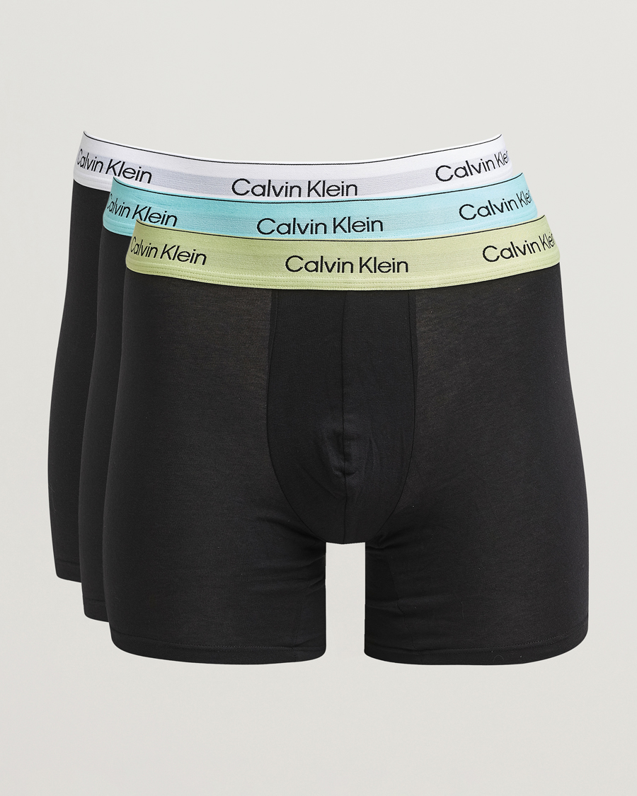 Herre | Undertøj | Calvin Klein | 3-Pack Icon Cotton Stretch Boxer Brief White/Aqua/Green