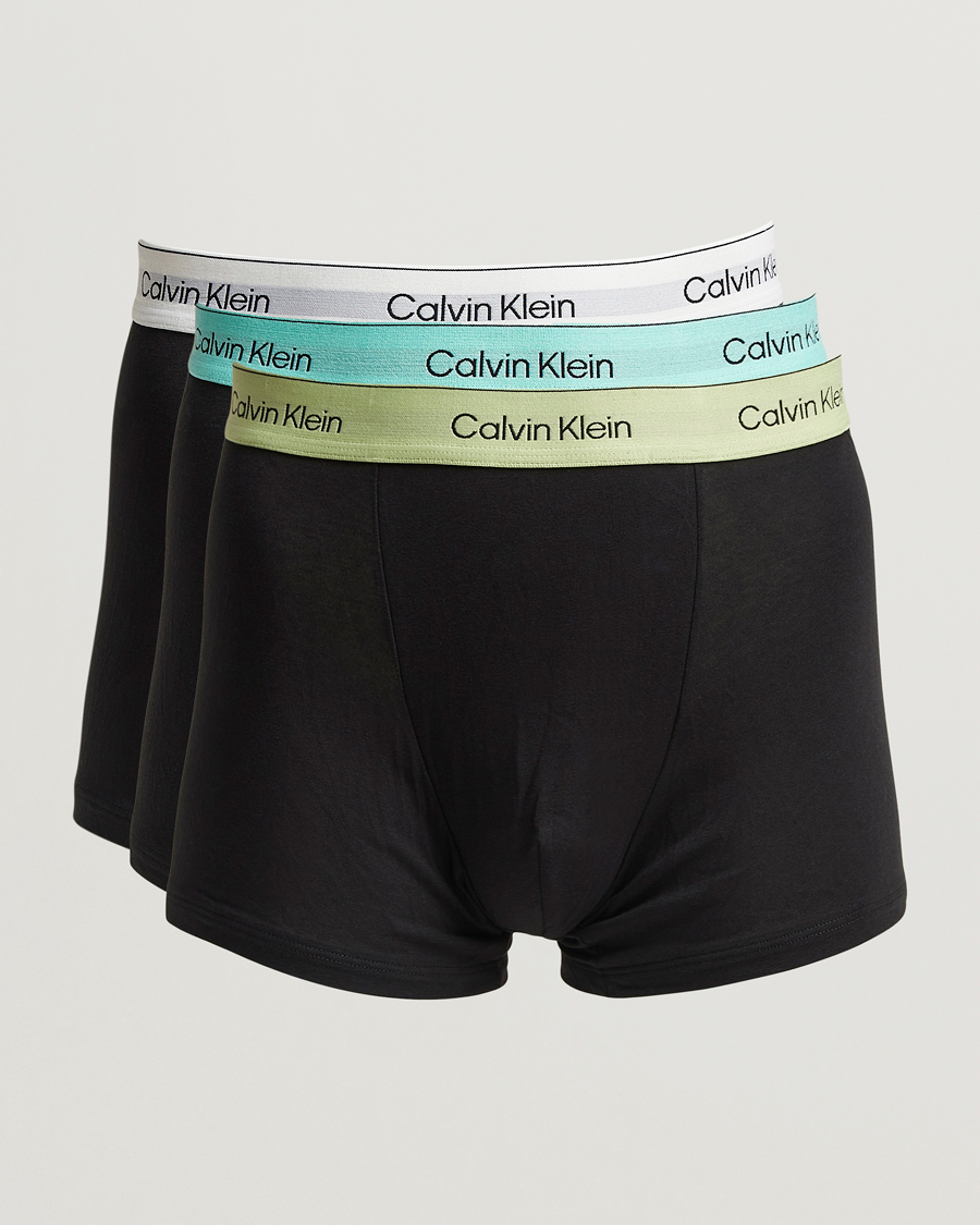 Herre | Undertøj | Calvin Klein | 3-Pack Icon Cotton Stretch Relaxed Trunk White/Aqua/Green
