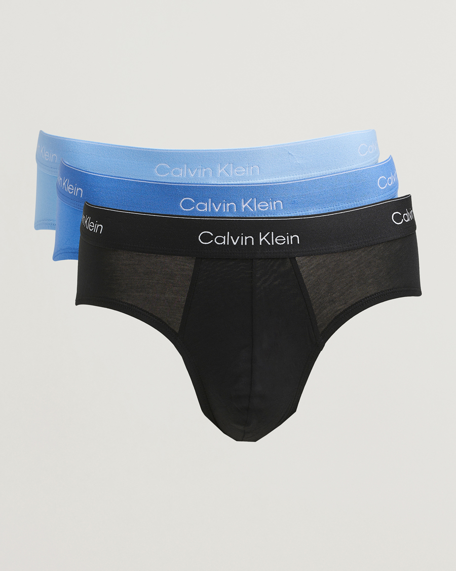 Herre | Undertøj | Calvin Klein | 3-Pack Icon Cotton Stretch Hip Brief Black/Blue/Light Blue