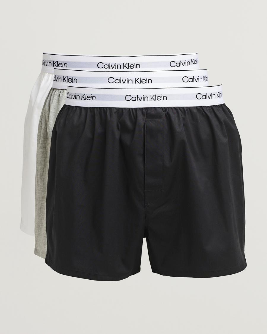 Herre | Undertøj | Calvin Klein | 3-Pack Cotton Boxer Shorts White/Black/Grey