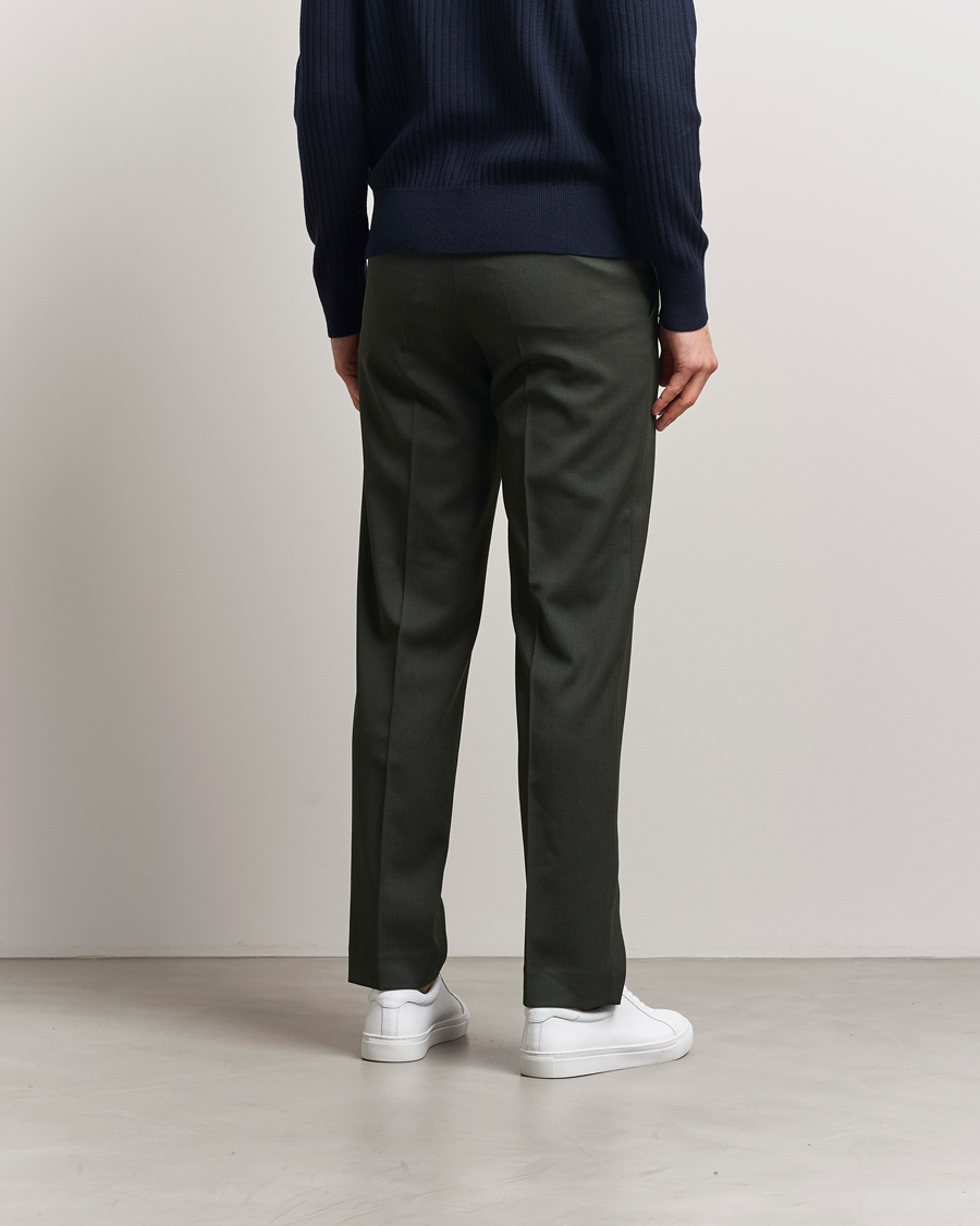 Herre | Bukser | Filippa K | Tailored Twill Drawstring Trousers Green Melange