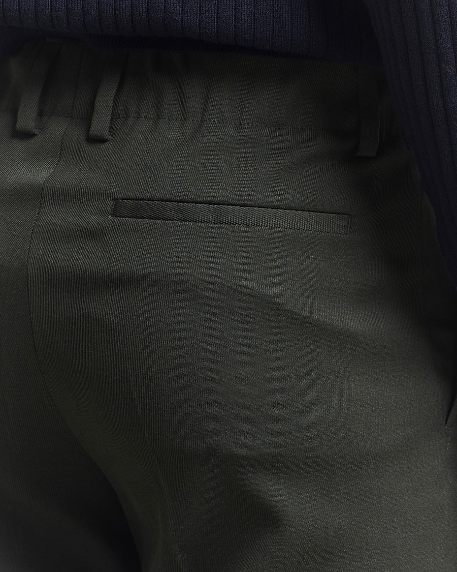 Herre | Bukser | Filippa K | Tailored Twill Drawstring Trousers Green Melange