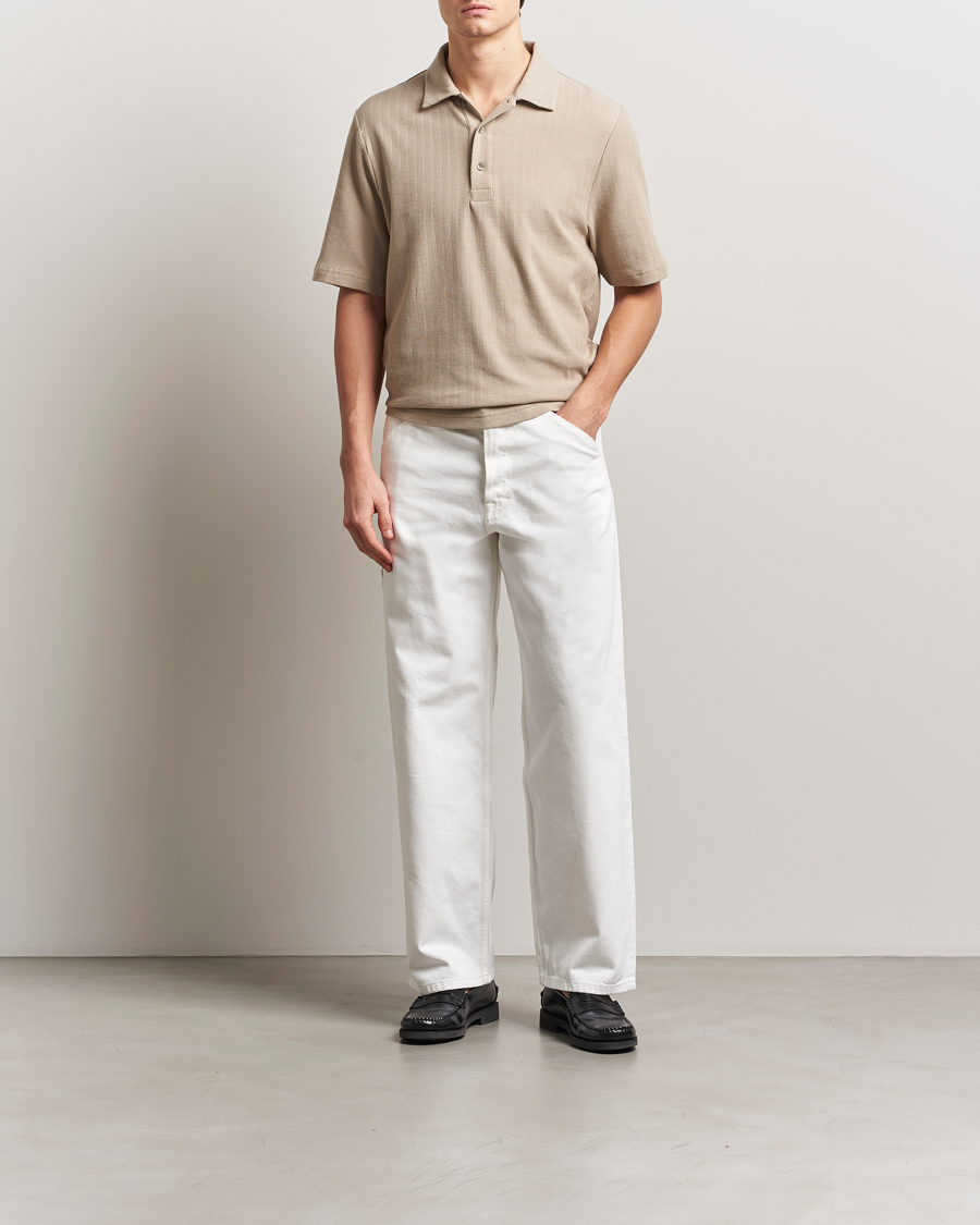 Herre | Polotrøjer | Filippa K | Cotton Jersey Polo Faded Khaki