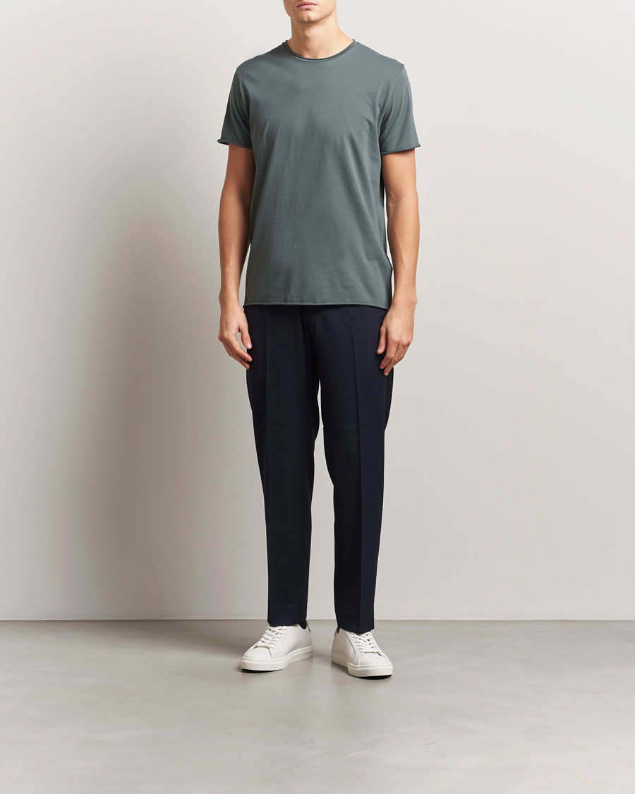 Herre | T-Shirts | Filippa K | Roll Neck Crew Neck T-Shirt Green Grey
