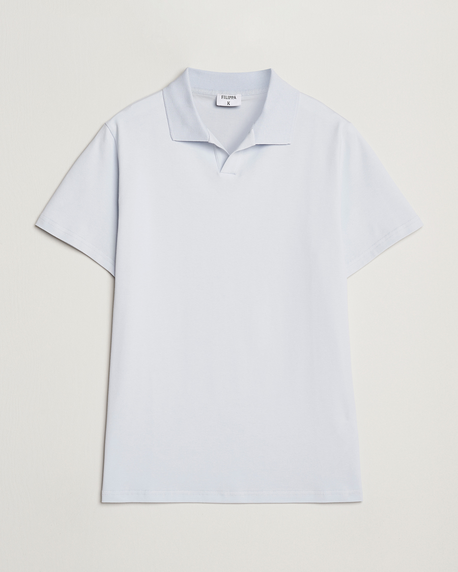 Herre | Polotrøjer | Filippa K | Soft Lycra Polo T-Shirt Ice Blue