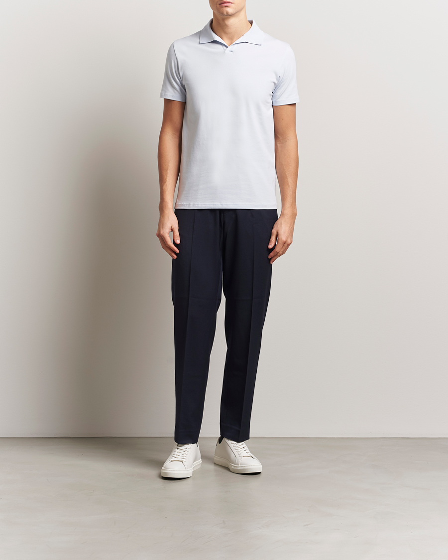 Herre | Polotrøjer | Filippa K | Soft Lycra Polo T-Shirt Ice Blue