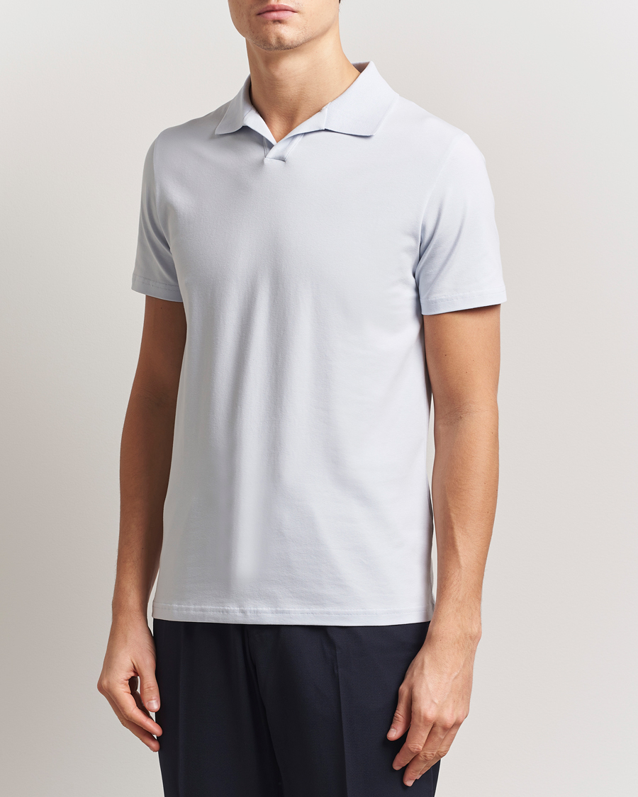 Herre | Polotrøjer | Filippa K | Soft Lycra Polo T-Shirt Ice Blue