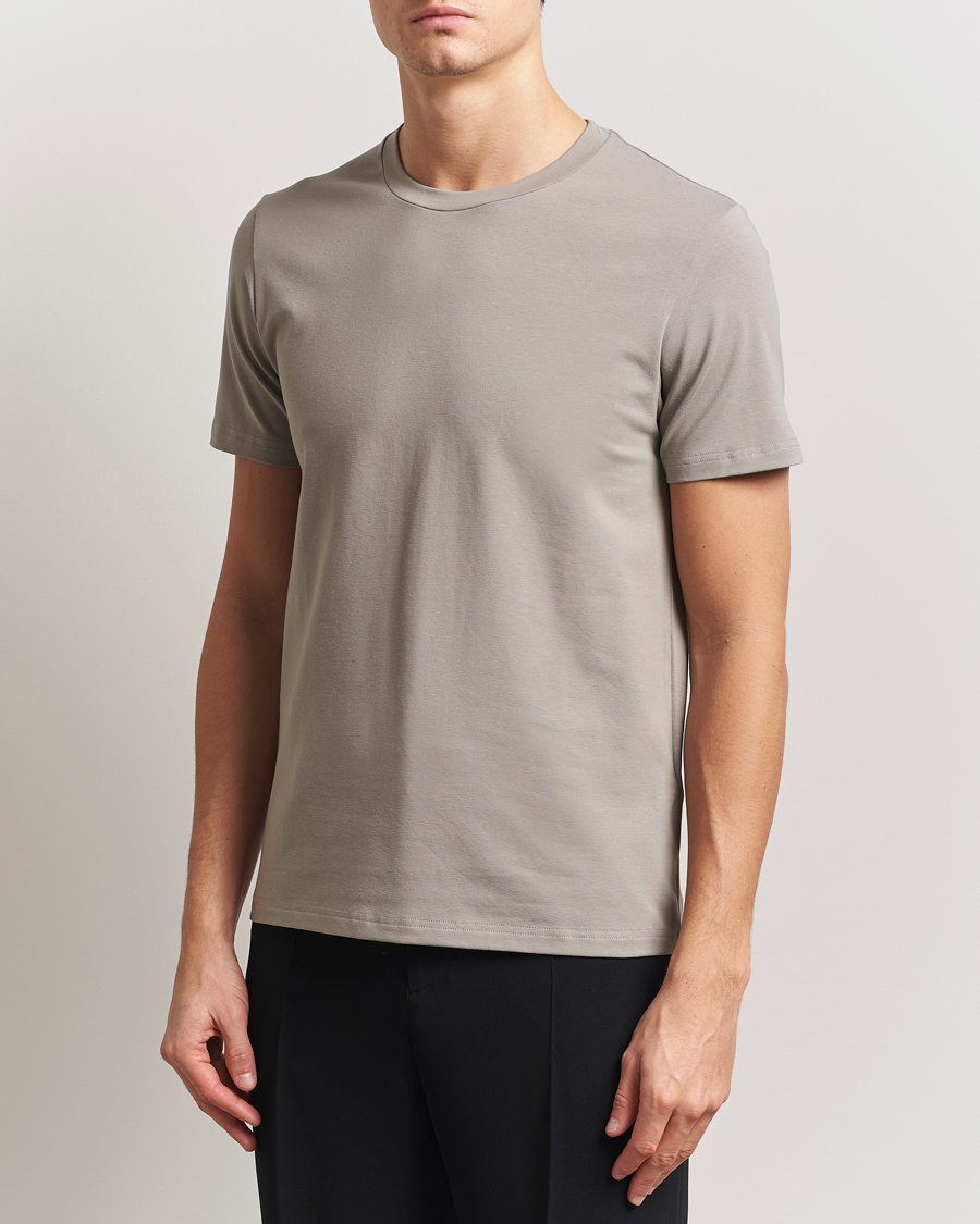 Herre | T-Shirts | Filippa K | Soft Lycra T-Shirt Dove Grey