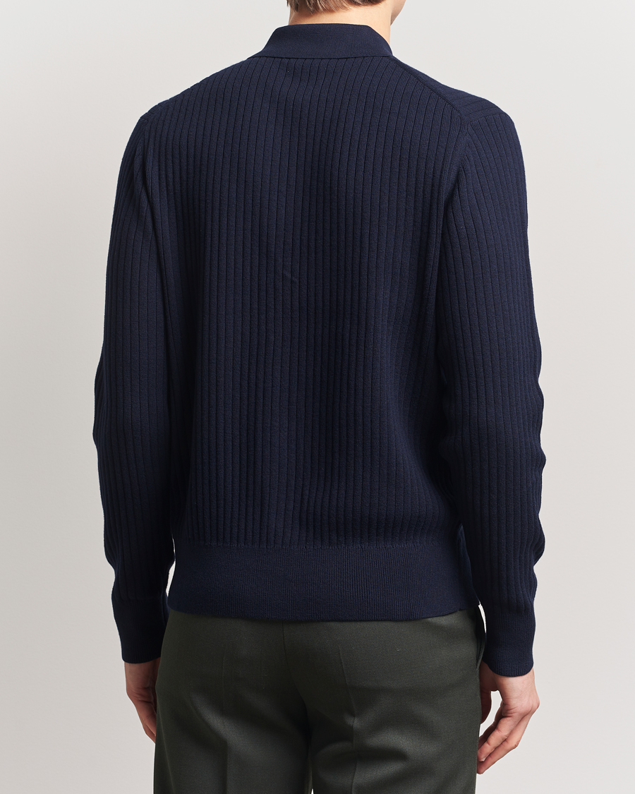 Herre | Trøjer | Filippa K | Cotton Merino Knitted Cardigan Navy