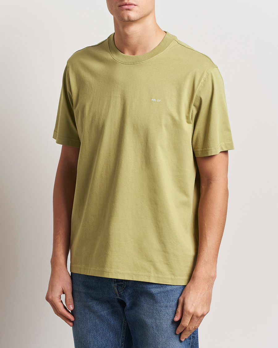 Herre | T-Shirts | NN07 | Adam Logo Crew Neck T-Shirt Evergreen