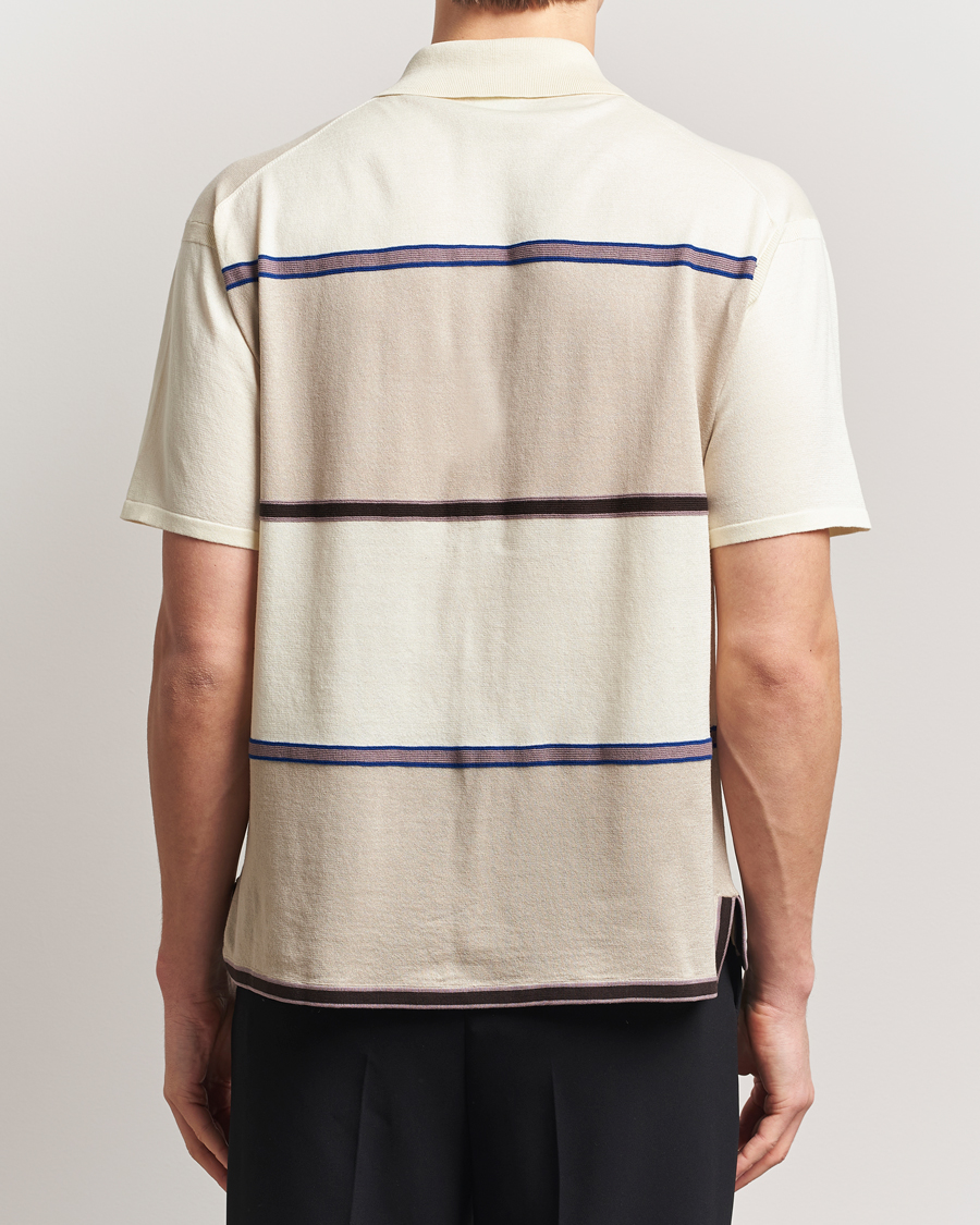 Herre | Skjorter | Paul Smith | Cotton Striped Knitted Short Sleeve Shirt White