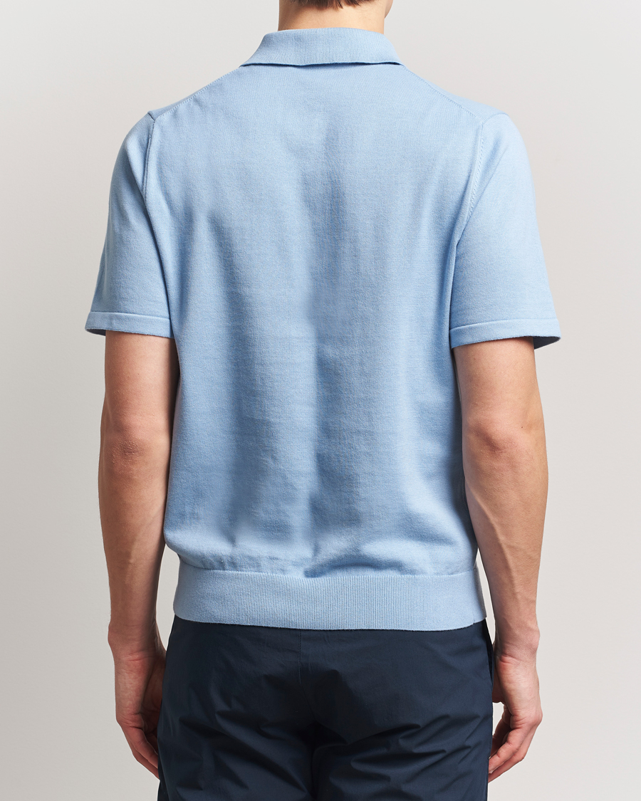 Herre | Polotrøjer | PS Paul Smith | Cotton Knitted Half Zip Polo Light Blue